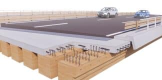 Gelaagde afbeelding van de opbouw van het circulair viaduct