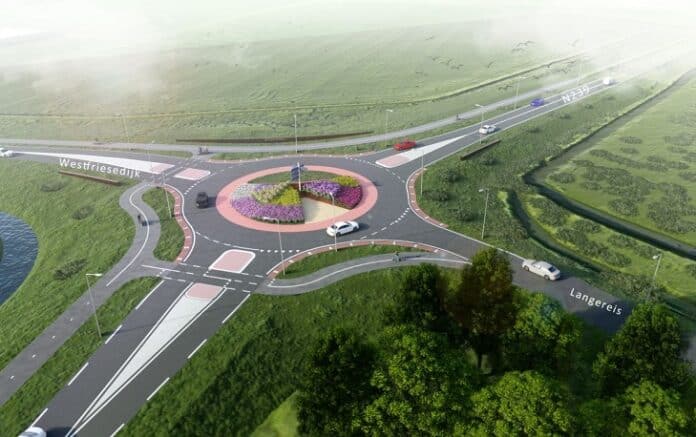 Herinrichting N239 - impressie van de toekomstige rotonde bij Langereis