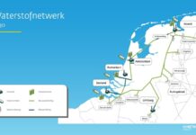 waterstofnetwerk - kaart Nederland met het toekomstige netwerk