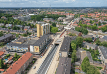 Alexiatunnel Hilversum, luchtfoto