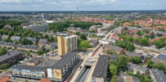Alexiatunnel Hilversum, luchtfoto
