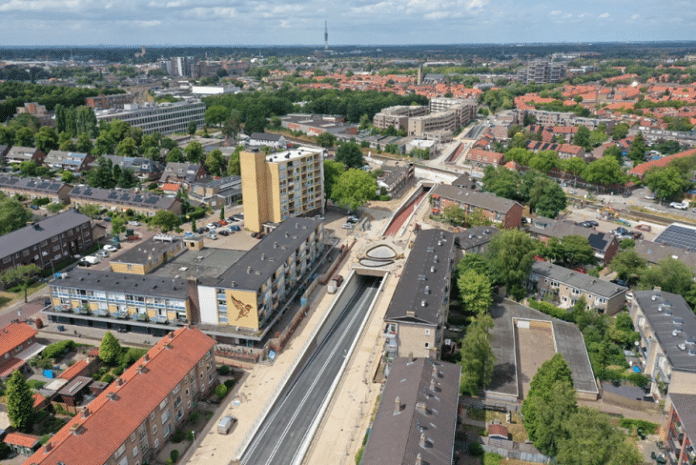 Alexiatunnel Hilversum, luchtfoto