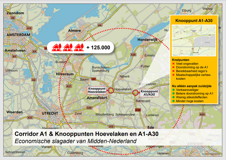 A1-A30 knooppunt - kaart