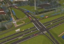 visualisatie ongevlijkvloerse kruising bij Zoeterwoude