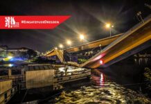 Ingestorte Carolabrucke Dresden